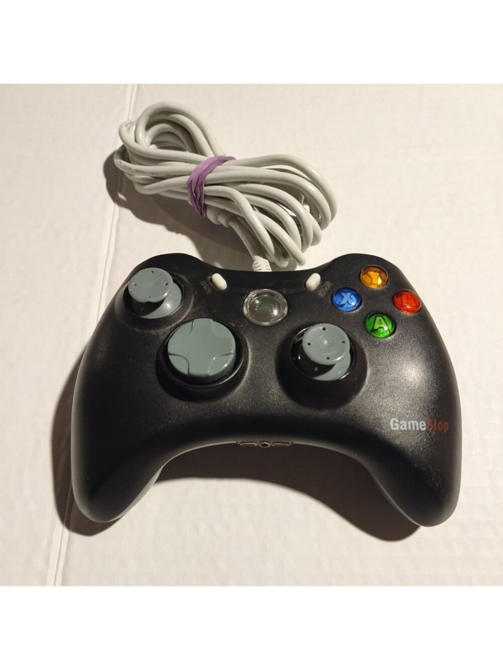 Gamestop Wired Xbox 360 Controller Black & Gray Buttons 6ft Cable